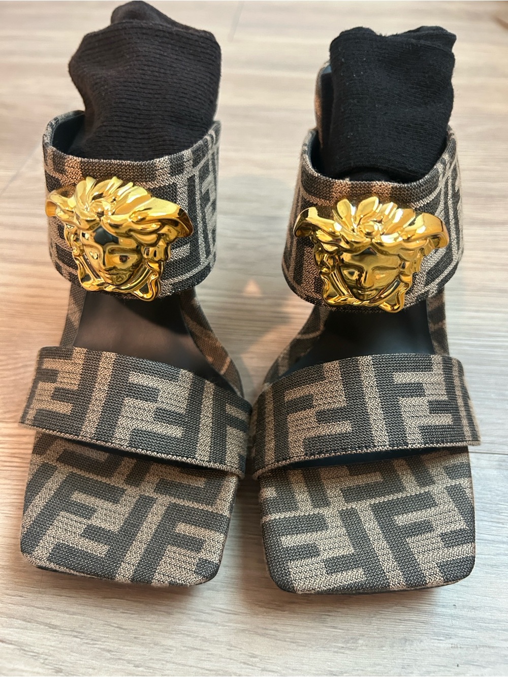 New Brown initial stiletto high heel shoes size 41